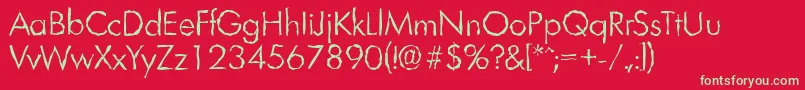 LimerickrandomLightRegular Font – Green Fonts on Red Background