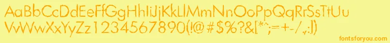LimerickrandomLightRegular Font – Orange Fonts on Yellow Background