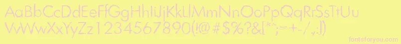 LimerickrandomLightRegular Font – Pink Fonts on Yellow Background