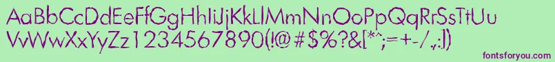 LimerickrandomLightRegular Font – Purple Fonts on Green Background