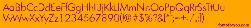 LimerickrandomLightRegular Font – Purple Fonts on Orange Background