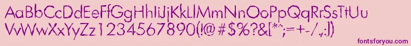LimerickrandomLightRegular Font – Purple Fonts on Pink Background
