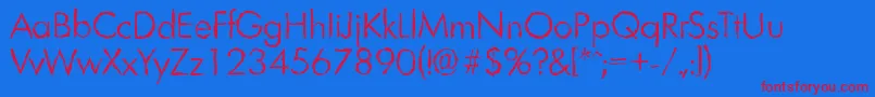 LimerickrandomLightRegular Font – Red Fonts on Blue Background