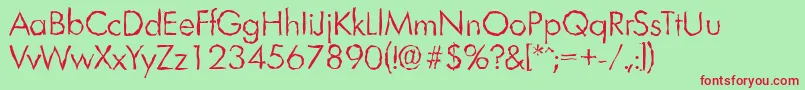 LimerickrandomLightRegular Font – Red Fonts on Green Background