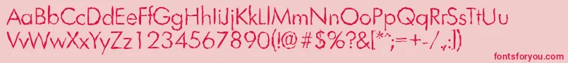 LimerickrandomLightRegular Font – Red Fonts on Pink Background