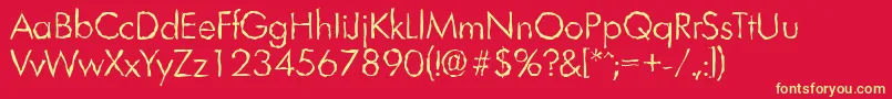 LimerickrandomLightRegular Font – Yellow Fonts on Red Background