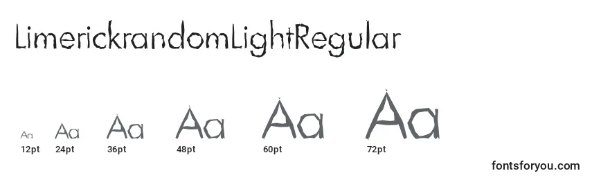 Размеры шрифта LimerickrandomLightRegular