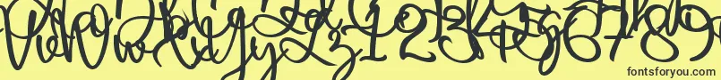 Harold Flower Font – Black Fonts on Yellow Background
