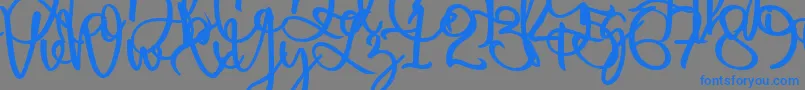 フォントHarold Flower – 灰色の背景に青い文字