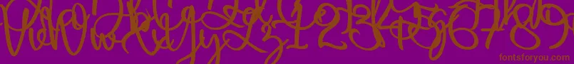 Harold Flower-fontti – ruskeat fontit violetilla taustalla