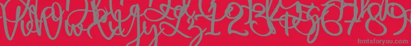 Harold Flower Font – Gray Fonts on Red Background