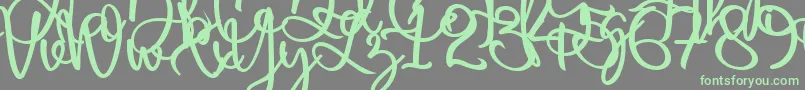 Czcionka Harold Flower – zielone czcionki na szarym tle