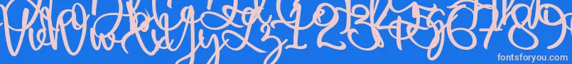 Harold Flower-Schriftart – Rosa Schriften auf blauem Hintergrund
