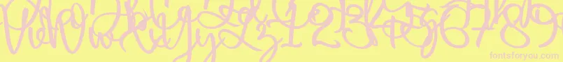 Harold Flower Font – Pink Fonts on Yellow Background