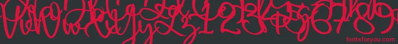 Harold Flower Font – Red Fonts on Black Background