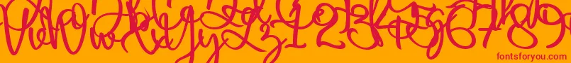 Harold Flower Font – Red Fonts on Orange Background