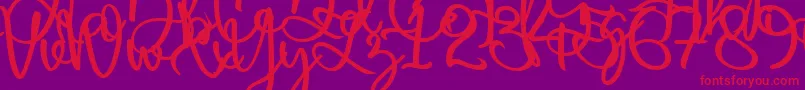 Harold Flower Font – Red Fonts on Purple Background