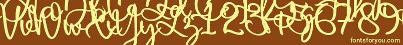 Harold Flower-fontti – keltaiset fontit ruskealla taustalla
