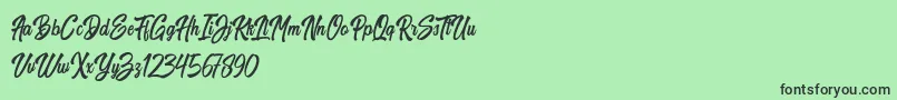 Harpert Demo Font – Black Fonts on Green Background