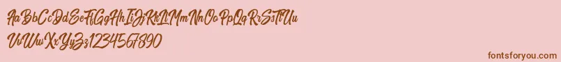 Harpert Demo Font – Brown Fonts on Pink Background