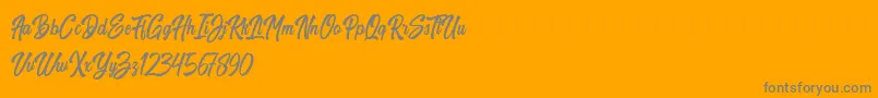 Harpert Demo-Schriftart – Graue Schriften auf orangefarbenem Hintergrund