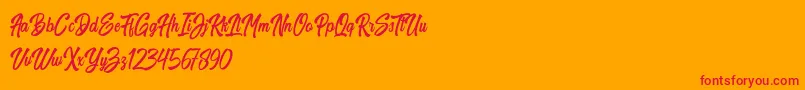Harpert Demo Font – Red Fonts on Orange Background