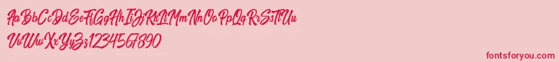 Harpert Demo Font – Red Fonts on Pink Background
