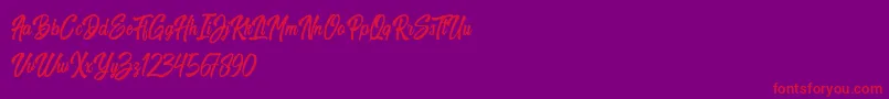 Harpert Demo Font – Red Fonts on Purple Background