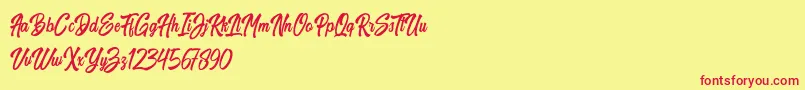 Harpert Demo Font – Red Fonts on Yellow Background