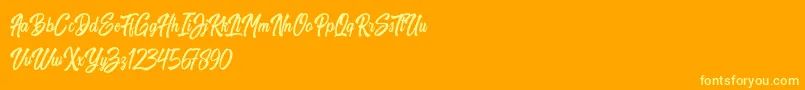 Harpert Demo Font – Yellow Fonts on Orange Background