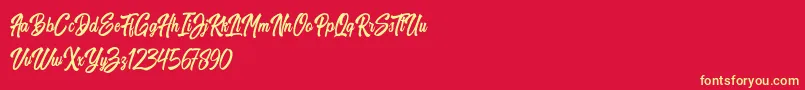 Harpert Demo Font – Yellow Fonts on Red Background