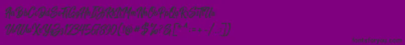 Harpert Script-Schriftart – Schwarze Schriften auf violettem Hintergrund