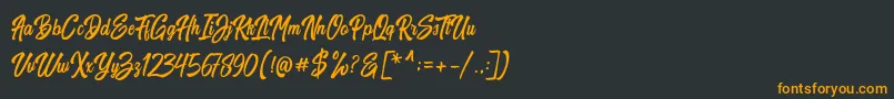 フォントHarpert Script – 黒い背景にオレンジの文字