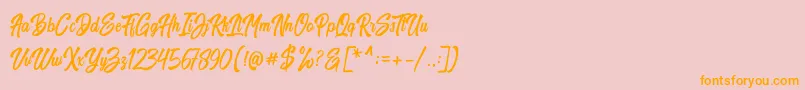 Harpert Script Font – Orange Fonts on Pink Background