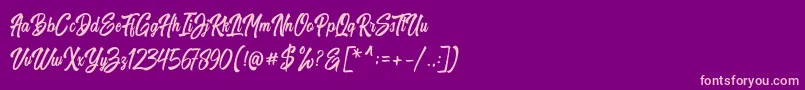 Fonte Harpert Script – fontes rosa em um fundo violeta