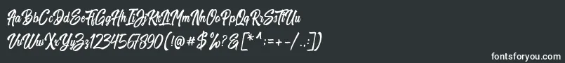 フォントHarpert Script – 黒い背景に白い文字