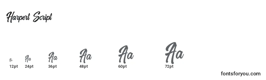 Harpert Script Font Sizes