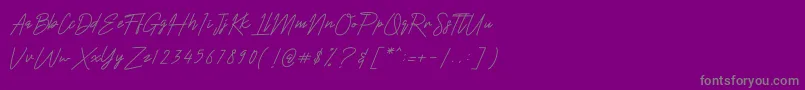 フォントHarris – 紫の背景に灰色の文字