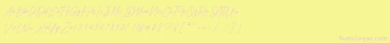 Harris Font – Pink Fonts on Yellow Background