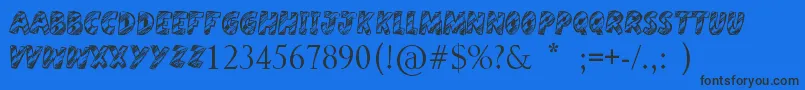 Harristoon Font – Black Fonts on Blue Background