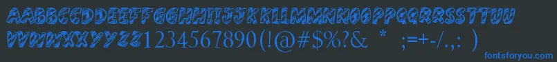 Harristoon Font – Blue Fonts on Black Background