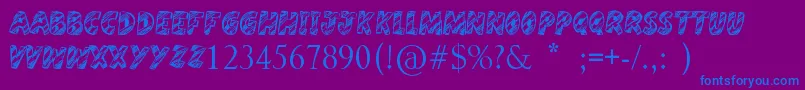 Harristoon Font – Blue Fonts on Purple Background