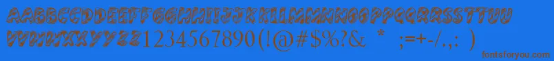 Harristoon Font – Brown Fonts on Blue Background