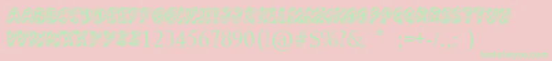 Harristoon Font – Green Fonts on Pink Background