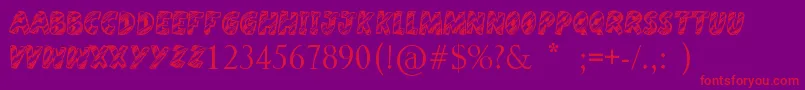 Harristoon Font – Red Fonts on Purple Background