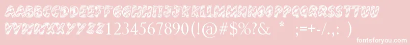 Harristoon-fontti – valkoiset fontit vaaleanpunaisella taustalla