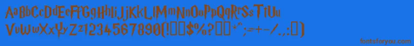 HARRYP   Font – Brown Fonts on Blue Background