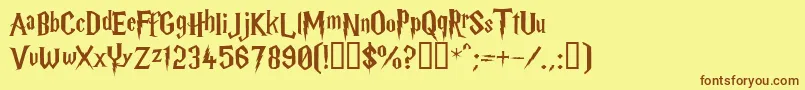 HARRYP  -fontti – ruskeat fontit keltaisella taustalla