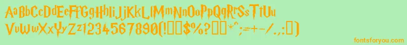 HARRYP   Font – Orange Fonts on Green Background