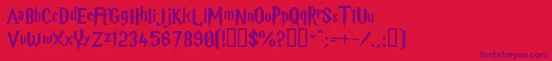 HARRYP  -Schriftart – Violette Schriften auf rotem Hintergrund